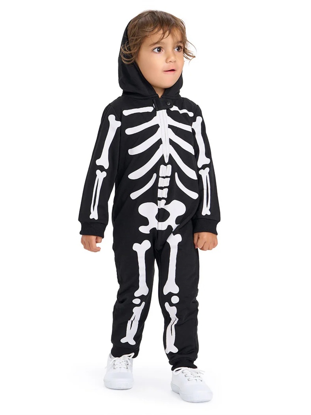 Tipsy Elves Kids Skeleton Hoodie Costume - Black 2T
